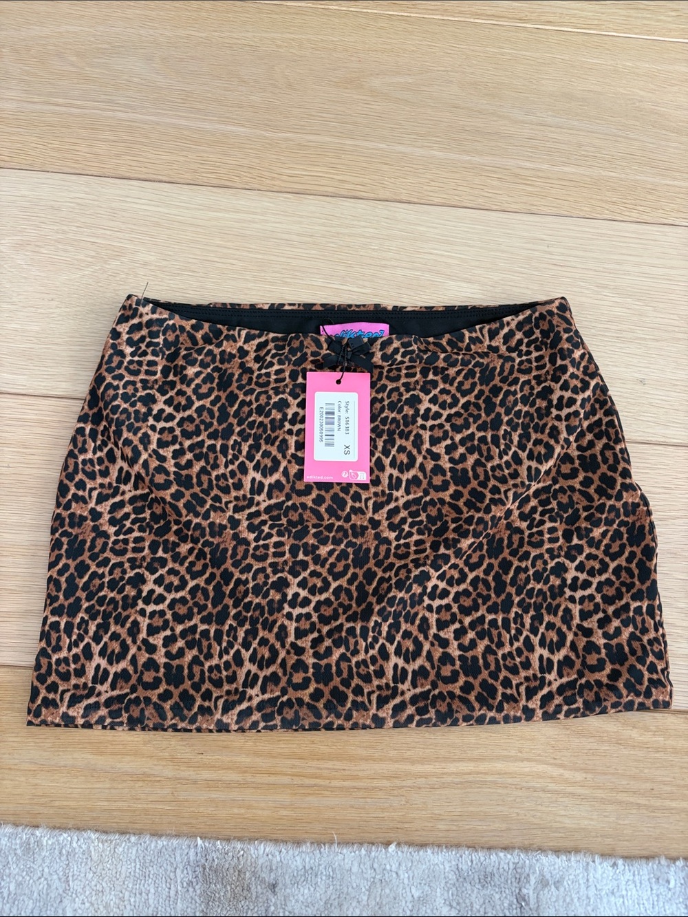 Edikted Leopard Print Mini Skirt - Brown/Black